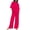 Hot Pink plus size 2 piece outfits a1, variant on Cagogo Women Plus Size 2 Piece Short Sleeve T Shirt Set Casual Wide Leg Pants Lounge Outfits Solid Round Neck Tops Comfy Summer Cruise Airport Travel Clothes, Green S