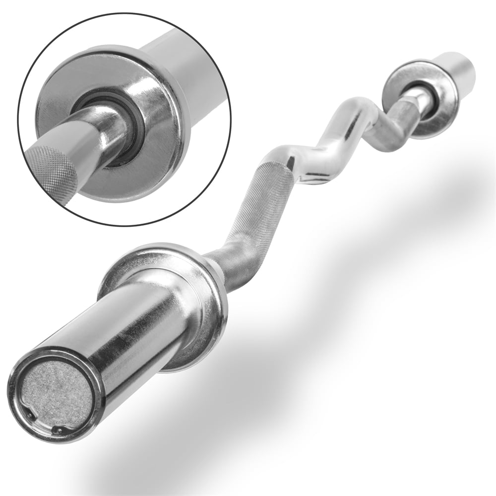 XMark Chrome Olympic EZ Curl Bar
