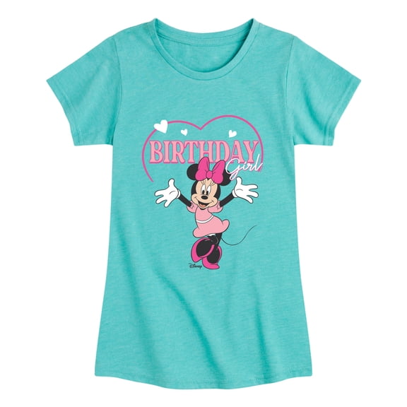 Disney - Minnie Mouse Birthday Fitted Short Sleeve Graphic T-Shirt