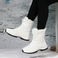 thumbnail image 6 of Lovskoo 2024 Women's Snow Boots Round Toe Flat Bottom Cotton Shoes Waterproof Outdoor Medium High Tube Plush Snow Skiing Boots White, 6 of 8