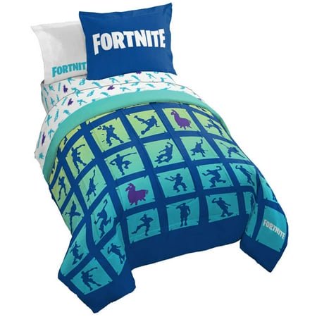 Jay Franco Fortnite Boogie Bomb Ensemble de Lit Complet 7 Pcs - Comprend une Couette Réversible et un Ensemble de Draps - Literie en Microfibre Ultra Douce Résistante à la Décoloration (Produit Officiel Fortnite)