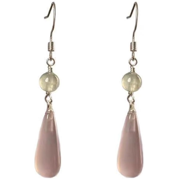 Retro earrings, women's long imitation jade droplet earrings, sweet temperament earrings