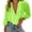 Mint Green, variant on Women's Ruffle Trim V-Neck Blouse, Solid Color Long Sleeve Casual Polyester Top for Summer Vacation & Daily Wear, 1PC, S-XXL