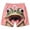 B-Light Pink, variant on Fun 3D Animal Face Print Mens Casual Shorts Elastic Drawstring Loose Summer Beach Shorts