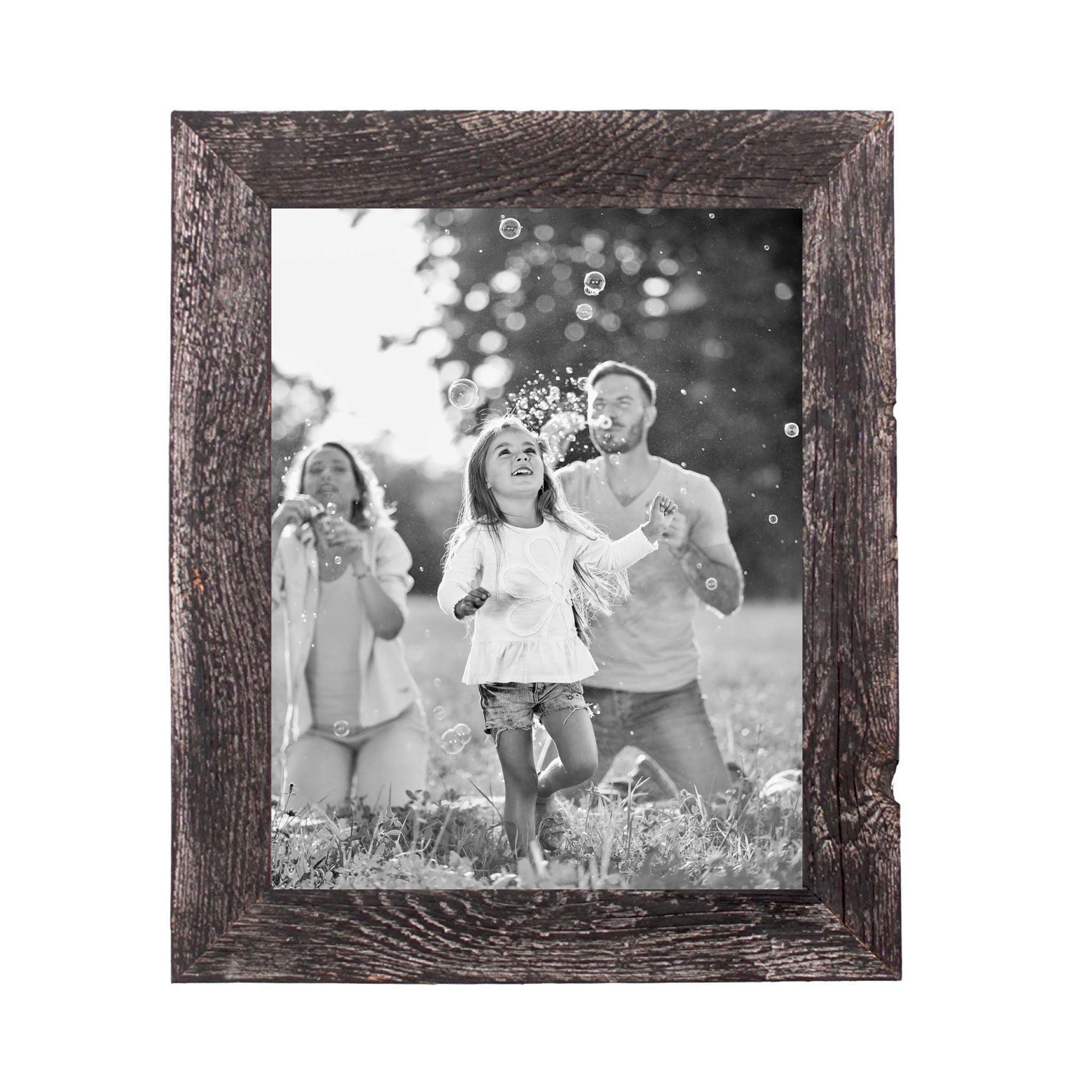 BARNWOODUSA Farmhouse 18x24 Picture Frame 1 1/2 inch Molding 100% Reclaimed Wood Rustic Smokey Black