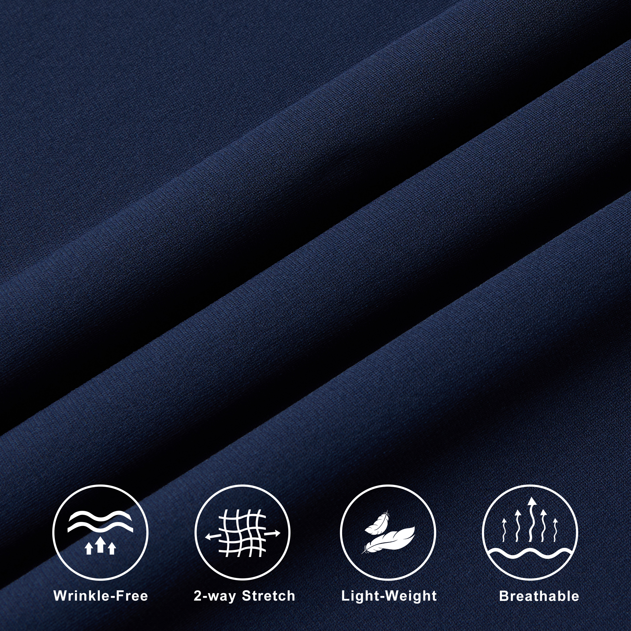 Pantalones de Vestir para Hombre - Clásicos, de Frente Plano, para Trabajo, con Stretch, Casuales, Ligeros y con Bolsillos, Azul Marino 5