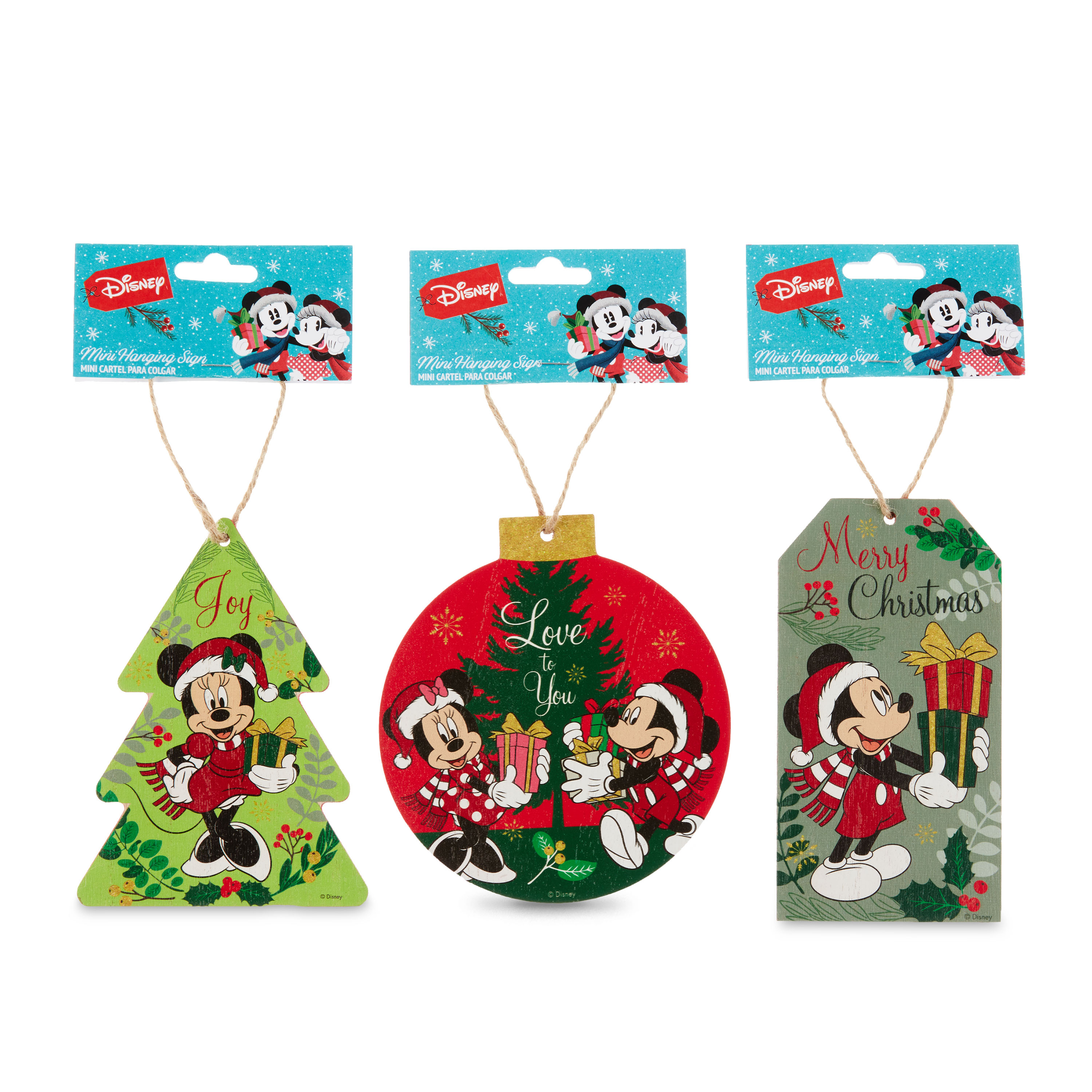 Disney Mickey and Friends Mini Hanging Sign 3 Pack Set, 6 inches Tall, MDF, Multi-Color, Online Only - image 3 of 5