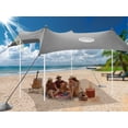 thumbnail image 1 of Toldo portátil UMARDOO para carpa de playa, color gris, 305 x 305 cm, 1 of 9