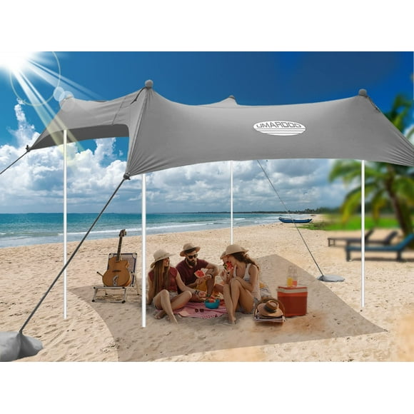 Toldo portátil UMARDOO para carpa de playa, color gris, 305 x 305 cm