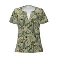 thumbnail image 2 of Uemuo Tropical Plants Green Drawing Women's Deep V-Neck Low Cut Tops - Casual Loose Fit with Stainless Steel Loop, Soft, Breathable, Perfect for Office, Travel, and Daily Wear-Small, 2 of 5