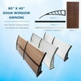 thumbnail image 6 of 80" x 40" Door Window Awning Exterior, Polycarbonate Cover Entry Door Outdoor Patio Awning Canopy, Front Door Overhang Awning for Sun Shutter, UV, Rain and Snow Protection, Hollow Sheet (Brown Board), 6 of 10