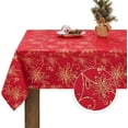thumbnail image 1 of Nappe de Noël 60"X104 Pouces, Nappe de Noël Poinsettia pour l'Hiver, Nappes de Noël Rouges, Nappe Décorative de Noël pour Table, Cuisine, Salle à Manger, Fête, 1 of 5