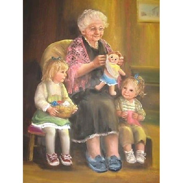 Cuadros Decorativos 5D Kit Rhinestone DIY Old Man Child Full Round Drill Art Diamond Painting Sywqhk Nuevos Originales