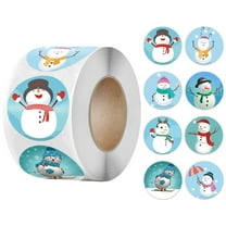 YUEHAO Christmas Stickers, 500 Pcs Roll Gift Sticker, Christmas Stickers for Kids, Holiday Pack Gift Christmas Decorating, Snowman Stickers for Envelopes, Merry Christmas Stickers Roll Multicolor