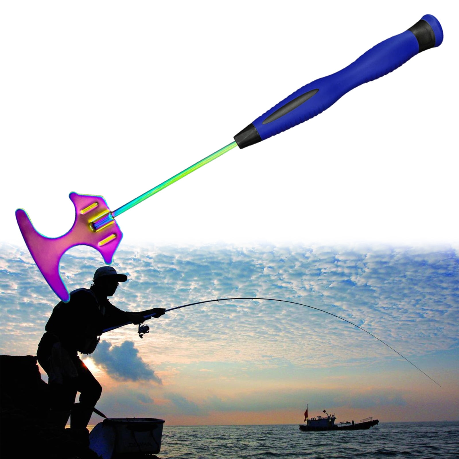 Fishing Lure Mixing Shovel Fishing Tool Equipment Shrimp Baits Shovel Stainless Steel Rubber Handle Shrimp Shovel