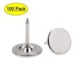 thumbnail image 1 of Uxcell 0.43''x0.59'' Clavos de tapicería con cabeza plana para muebles, tono plateado de hierro, 100 piezas, 1 of 5