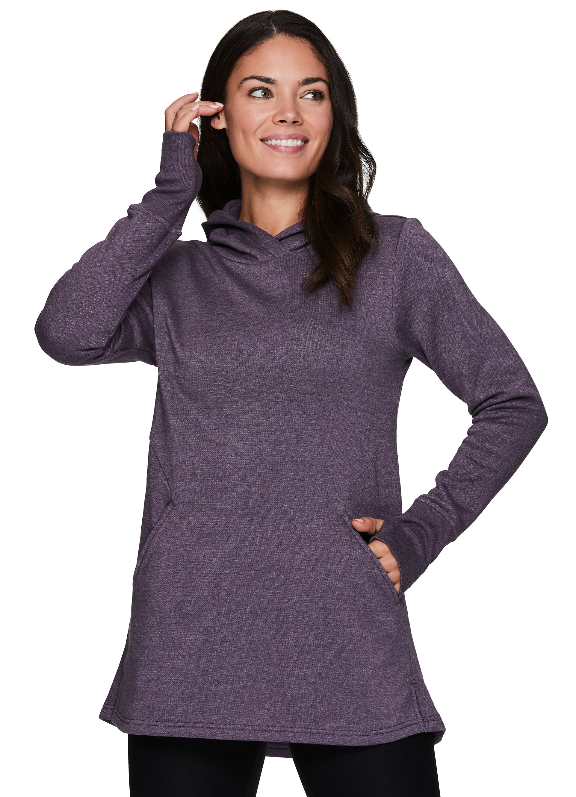 RBX Active Womens Long Sleeve Fleece Tunic Sweatshirt 