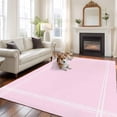 thumbnail image 3 of Pure Pink Area Rug 6x9 FT, Non Slip Living Room Throw Carpet, Simple Solid Color Washable Soft Large Floor Carpet Non-Shedding Rug for Bedroom Dining Room Play Room, 3 of 9