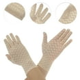 thumbnail image 2 of Unique Bargains 1 Pair Sunblock Mittens Ditsy Floral Lace Sun Block Driving Gloves for Women Nude, 2 of 5