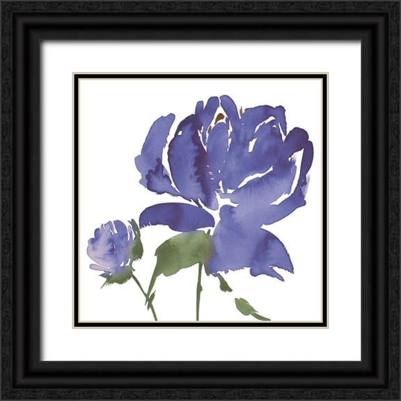 Price, Lucille 12x12 Black Ornate Wood Framed with Double Matting Museum Art Print Titled - Pop of Peony Square I