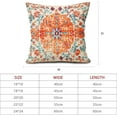 thumbnail image 6 of Orange Blue Ethnic Boho Pillow Covers 18X18 Inch Bohemian Carpet Vintage Couch Pillow Cases Rust Coral Floral Throw Pillows Set of 2 Rustic Home Decor for Living Room Bedroom Bed Cushion Outdoor, 6 of 6