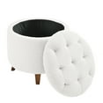 thumbnail image 4 of Round Ottoman Storage Stool with Lid, Soft Teddy Fleece Pouf for Living Room & Bedroom Decor, Multi-Functional Footrest Seat, White, 4 of 9