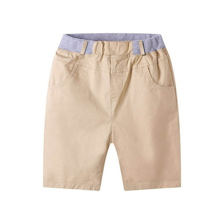 LLYwey Baby Boys Cargo Shorts Outdoor Boys Hiking Shorts Kids Summer Bermuda Shorts Casual Loose Lightweight Solid Color Elastic Waist Pull on Short Pants with Pockets Style-12 Khaki 3T