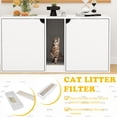 thumbnail image 3 of NARTRU 47.2" Wooden Large Double Cat Litter Box Enclosure Furniture Cabinet Washroom with Litter Filter for 2 Cats, White, 3 of 7