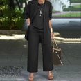 thumbnail image 3 of 3 Pcs/Set Women Coat Vest Pants Set Long Sleeve Cardigan O Neck Sleeveless, 3 of 5