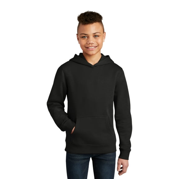 District Unisex V-Neck Winter Hoodie Dt6100Y Black - Large