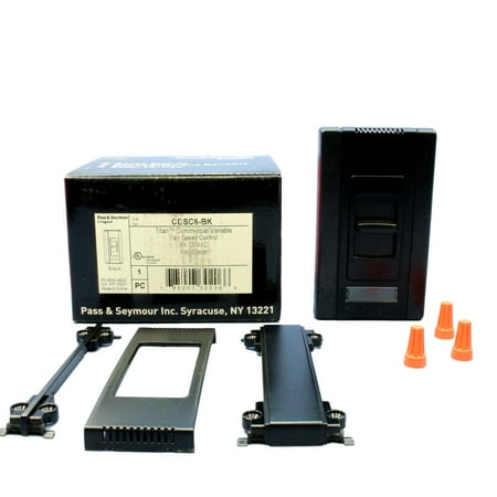 Slide Fan Support - Pass & Seymour Black 1-Pole Variable Slide Fan Speed Control 6A 120V CDSC6-BK