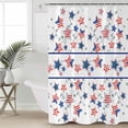 thumbnail image 4 of Stars and Stripes Shower Curtain Waterproof Stars Leaves Shower Curtain for Bathroom,Bathtub,Shower, America Patriotic Independence Day Shower Curtain Set with Hooks 72x84 Inch, 4 of 6