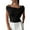 Black, variant on Breezora Women's Solid Color Sleeveless Top Slim Fit Slope Shoulder Minimalist Style Short Shirt L Size Black