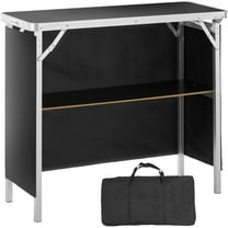 Folding portable bar table for indoor, outdoor, party, picnic, 38.39" x 15.16" x 34.25"Black