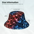 thumbnail image 4 of Daiia Red And Blue Lightning Pattern Bucket Hat - Trendy Cotton Sun Hat for Beach, Golf, Fishing - Fun Outdoor Vacation Boonie for Men and Women, 4 of 9