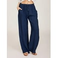thumbnail image 1 of Pantalones de yoga holgados casuales de algodón y lino para mujer, pantalones largos para hacer ejercicio, 1 of 6