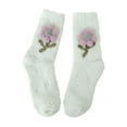 thumbnail image 2 of MSJUHEG Fuzzy Socks,Warm Socks,Slipper Socks for Men,Fluffy Socks,Wool Socks,Thickened Non Shedding Sleeping Socks with Small Flowers Green One Size, 2 of 3