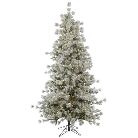 Anchorage Pine Flocked Pre Lit Led Christmas Tree Walmart Com
