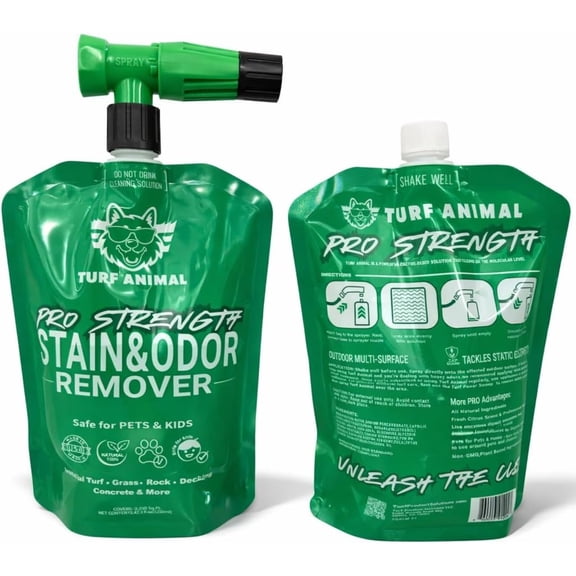 PRO‑STRENGTH Turf Animal Outdoor Pet Odor Remover & Neutralizer for Dogs & Pets – Heavy‑Duty Urine Eliminator for Artificial Turf, Patios & Concrete – Eco‑Friendly – 42.3 fl oz Bag 2-Pack   Sprayer