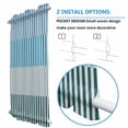 thumbnail image 3 of Colorful Stripe Door Curtains for Door Window, French Sidelight Front Back Door Curtains With Tieback, Modern Teal Blue Green Vertical Striped Kitchen Rod Pocket Drapes Panel, 54"x40", 3 of 5