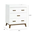 thumbnail image 4 of Babyletto Commode à Langer 3 Tiroirs Scoot avec Plateau en Blanc/noyer Naturel, 4 of 5
