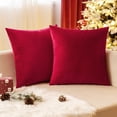 thumbnail image 1 of Pack de 2 fundas de almohada EMEMA de terciopelo, 51 x 51 cm, color rojo, 1 of 6