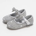thumbnail image 5 of Hihipz Little Girls Mary Jane Shoes Bow Rhinestone Hook Loop Flat Princess Party Dress Shoes, 5 of 5