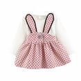 thumbnail image 1 of MIASHUI Robe de Fête de Pâques pour Filles, Robe Mignonne à Oreilles de Lapin, Manches Longues, Vêtements d'Anniversaire et de Fête, Rose, 2-3 Ans, 1 of 4