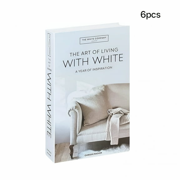 LAMIRO 6 Pcs Faux Books for Decoration,Designer Luxury Modern Fake Decorative Books for Home Bookshelf Decor (Cream Style)