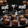 thumbnail image 6 of AKLJWH 24 Pcs Graduation Cupcake Toppers, Glitter Paper Flags, Grad Party Supplies, #09 Silver, 6 of 6