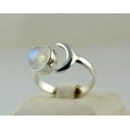 thumbnail image 4 of Navya Craft Rainbow Moonstone Round 925 Sterling Silver Handmade Women Statement Crescent Moon Ring Size 7.5, 4 of 4