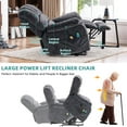 thumbnail image 6 of MEETWARM Large Power Lift Electric Recliner Chair with Massage and Heat, Overstuffed Wide Recliner for Elderly Big People, Plush Fabric Recliners with 2 Remote Controls, USB Ports, Side Pockets（Gray）, 6 of 8