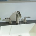 thumbnail image 3 of Sunrinx 8'' Widespread Bathroom Faucet 2-Handle Waterfall Sink Faucet 360° Swivel Spout, Brushed Nickel, 3-Hole with Drain, 3 of 12