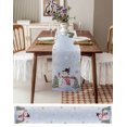 thumbnail image 6 of Table Runners 108 Inches Long Dress Scarves, Purple Blue Christmas Snowman Farmhouse Coffee/Dining/Kitchen Table Runner for Living Room, Winter Xmas Tree Snowflakes 13x108 Inch, 6 of 7